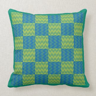Throw Pillow or Cushion Emerald, Green and Blue
