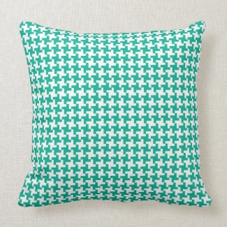 Throw Pillow or Cushion Emerald Green Dogtooth