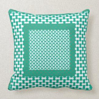 Throw Pillow or Cushion Emerald Green Geometric