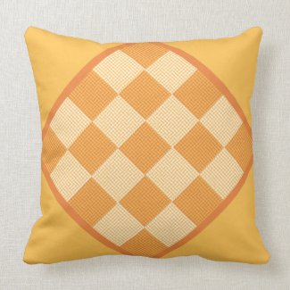 Throw Pillow or Cushion, Orange Dogstooth Check