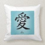 Throw Pillows Chinese Symbol For Love On Water pillows