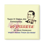 Throwing Squirrels Retro Humor Refrigerator Magnet