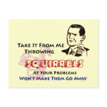 Throwing Squirrels Retro Postcard