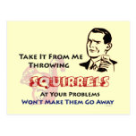Throwing Squirrels Retro Postcard
