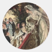 Throwing the Bouquet Round Sticker