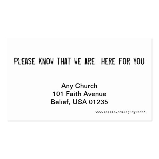 thru hell church bc business card template (back side)