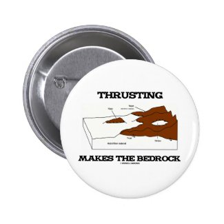 Thrusting Makes The Bedrock (Geology Orogeny) Pinback Button