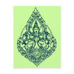 THTHREE HEAD BUDDHA PRAYING LAO, THAI & CAMBODIA POST CARDS