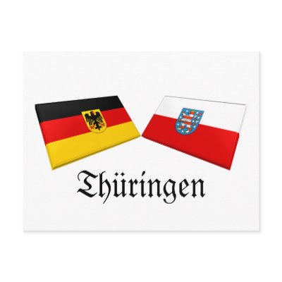 Thueringen, Germany Flag Tiles Postcards by Vexillophile