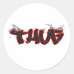 thug graffiti design round stickers