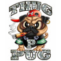 Thug Pug Dark Shirt by LinkArtworks Thug Pug Dark Shirt
