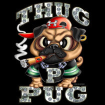 Thug Pug Dark Shirt by LinkArtworks Thug Pug Dark Shirt