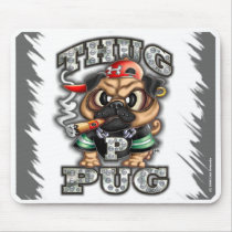 pug, hip, hop, rap, crunk, ghetto, street, bling, chain, dog, snoop, blunt, hood, dogs, Mouse pad with custom graphic design