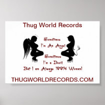 Thug World Records devil angel poster