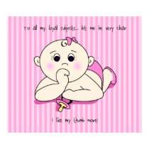 Thumb Sucking Baby Girl Poster posters