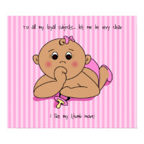 Thumb Sucking Baby Girl Poster posters