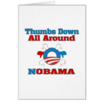 Thumbs Down NObama Greeting Card