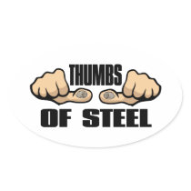 Thumbs of Steel Oval Sticker