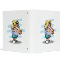 thumbs up basketball girl cartoon graphic binders