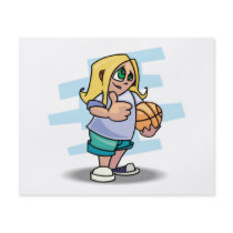 thumbs up basketball girl cartoon graphic custom flyer
