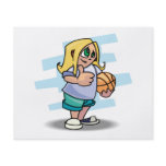 thumbs up basketball girl cartoon graphic flyers