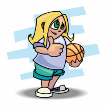 thumbs up basketball girl cartoon graphic photo cut outs