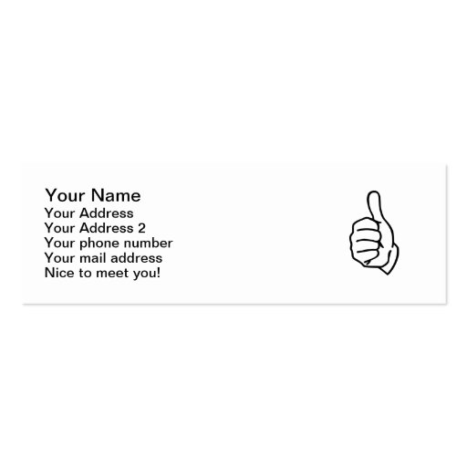 Thumbs up business card template (front side)