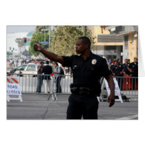 Thumbs Up - Cop at  Funeral in LA cards