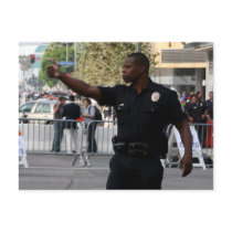 Thumbs Up - Cop at  Funeral in LA postcards