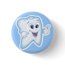 Thumbs up for dental hygiene! pinback button