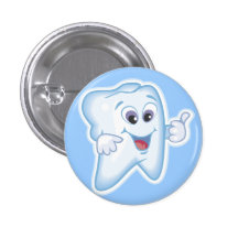 Thumbs up for dental hygiene! pinback button