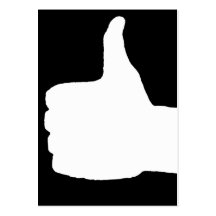 Thumbs Up Gesture, Black Back Business Cards