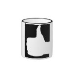 Thumbs Up Gesture, Black Back Coffee Mugs