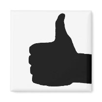Thumbs Up Gesture, White Back Refrigerator Magnets