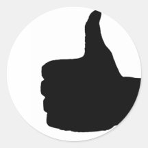 Thumbs Up Gesture, White Back Stickers