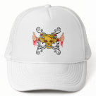 zaz_trucker_hat - Custom Mesh Skull trucker hats featuring skulls by the best artists for truck drivers. You can create a custom skull truckers hat by adding a name or any quote to these high quality mesh hats.: Sizes  Available colors: white_white