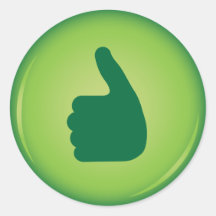 Thumbs up green approval stickers