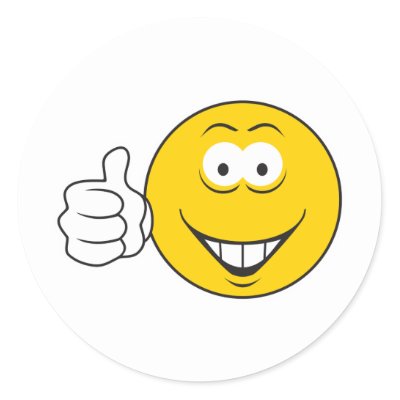Thumbs Up Smiley Face Sticker by doonidesigns