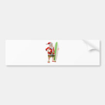 Thumbs up surfing Santa Claus Bumper Sticker
