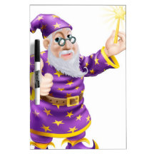 Thumbs up Wizard with Wand Dry Erase Board