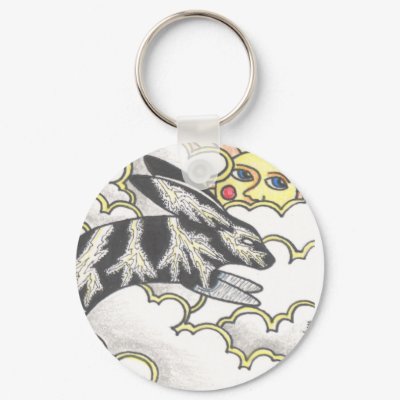 Thunder Bunny Keychain by smilodonart