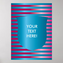 THUNDER CREST STRIPES POSTER PINK