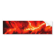 Thunders - Red Abstract Modern Art bumper stickers