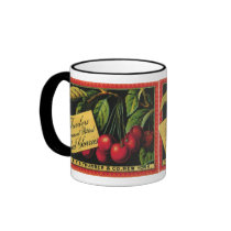 Thurber Cherries, Vintage Fruit Crate Label Art Mugs