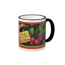 Thurber Cherries, Vintage Fruit Crate Label Art Mugs
