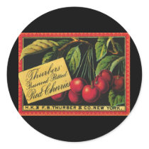 Thurber Cherries, Vintage Fruit Crate Label Art Sticker