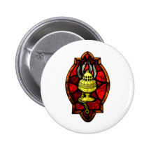 Thurible Stained Glass Window Art Button
