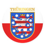Thuringen (Thuringia) COA Round Stickers