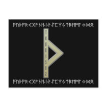 Thurisaz Rune gold Post Cards