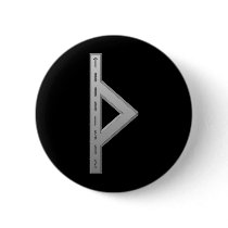 Thurisaz Rune grey Button